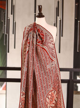 Royal Fashion Embroidered Woolen Shawls - RF25SH A6J063 Maroon & Fawn